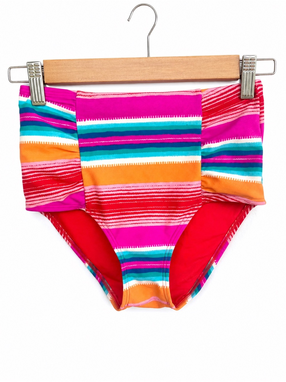 Aerie XS High Waisted Striped Bikini Bottom